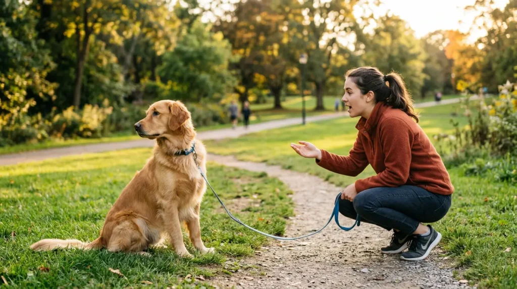 Hund ignoriert seinen Besitzer im Park — trotz Rufen keine Reaktion